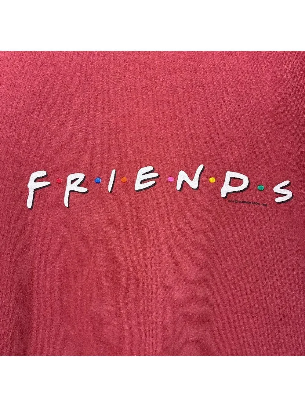 Vintage Friends Sitcom Crew Neck Sweater Unisex L Red 1995 Long Sleeve Pullover